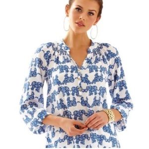 Lilly Pulitzer Blue and White Blouse